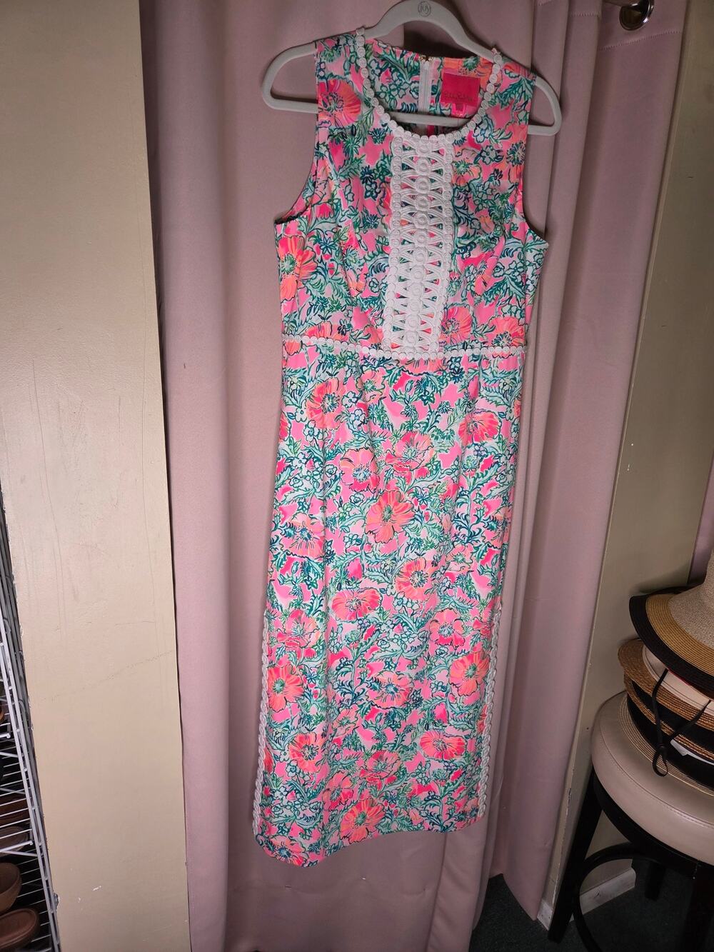 Lilly Dress flowered Print Lace trim maxi dress